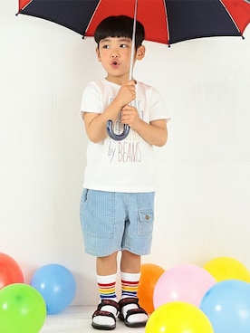 B:MING by BEAMS WOMENさん（キッズ・105cm）の夏コーディネート
