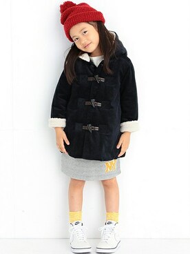 「スウェットスカート」｜「アイテム（ダッフルコート）」を使った、B:MING by BEAMS WOMENさん（キッズ・113cm）の冬コーディネート