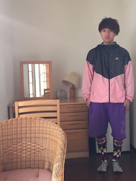 「アイテム（ジャージ）」を使った、にしのさん（メンズ・171cm・20代）の秋コーディネート