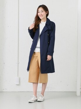 「ラインニット」｜「アイテム（ジャケット/アウター）」を使った、Natsuさん（レディース・168cm）の冬コーディネート