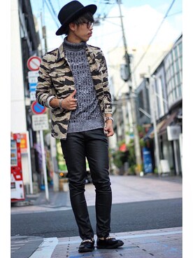 「DOWBL（ダブル）のアイテム（ジャケット/アウター）」を使った、HirokiYudaさん（メンズ・173cm）の秋コーディネート