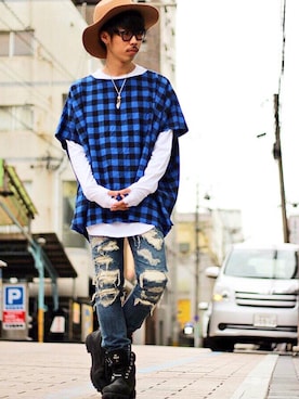 「アイテム（その他トップス）」を使った、HirokiYudaさん（メンズ・173cm）の秋コーディネート