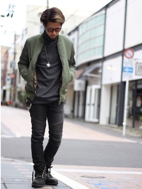 「アイテム（その他トップス）」を使った、HirokiYudaさん（メンズ・173cm）の秋コーディネート