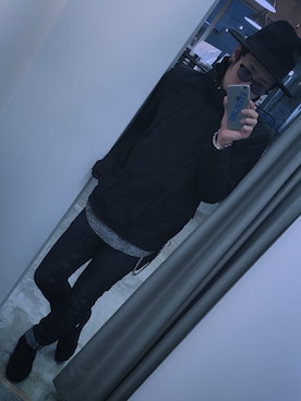 「アイテム（マウンテンパーカー）」を使った、HirokiYudaさん（メンズ・173cm）の冬コーディネート