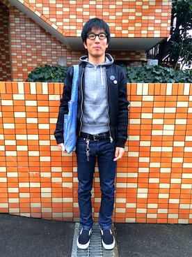 「N.HOOLYWOOD」｜「アイテム（その他アウター）」を使った、Daisuke Aさん（メンズ・168cm）の冬コーディネート