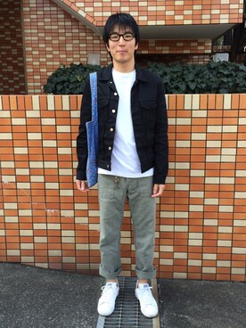 「JOHN LAWRENCE SULLIVAN（ジョンローレンスサリバン）のアイテム（デニムジャケット）」を使った、Daisuke Aさん（メンズ・168cm）の春コーディネート