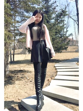 「SNIDEL（スナイデル）のアイテム（ブルゾン）」を使った、芒果味苹果さん（レディース・162cm）の春コーディネート