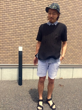 「ショートパンツ」｜鈴木建太さん（メンズ・184cm）の春コーディネート