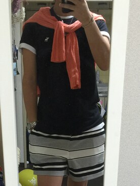 「DOWBL（ダブル）のアイテム（カーディガン/ボレロ）」を使った、えぼさん（メンズ・172cm）の夏コーディネート