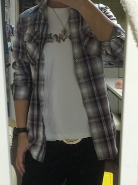 「DOWBL（ダブル）のアイテム（ベルト）」を使った、えぼさん（メンズ・172cm）の夏コーディネート