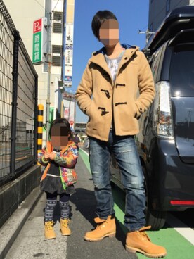 「DOWBL（ダブル）のアイテム（ダッフルコート）」を使った、えぼさん（メンズ・172cm）の秋コーディネート
