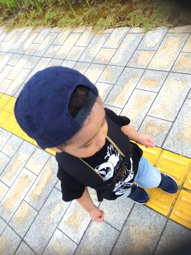 「abcd（ナシ）のアイテム（バッグ）」を使った、shichanさん（キッズ・90cm）の秋コーディネート