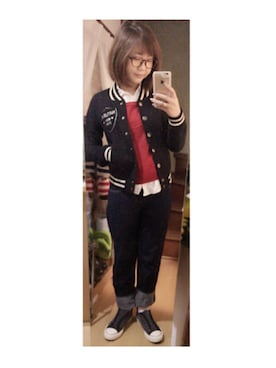 「Sword Fish（ソードフィッシュ）のアイテム」を使った、アズ☺︎さん（レディース・159cm）の冬コーディネート