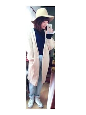 「マムジーンズ」｜アズ☺︎さん（レディース・159cm）の冬コーディネート