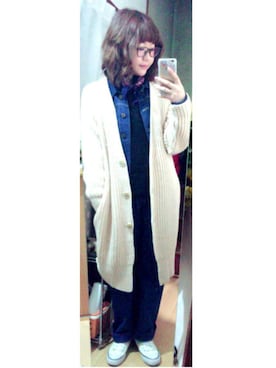 「デニムonデニム」｜「アイテム（その他）」を使った、アズ☺︎さん（レディース・159cm）の冬コーディネート