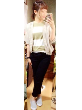 「DINNER（ディナー）のアイテム」を使った、アズ☺︎さん（レディース・159cm）の春コーディネート