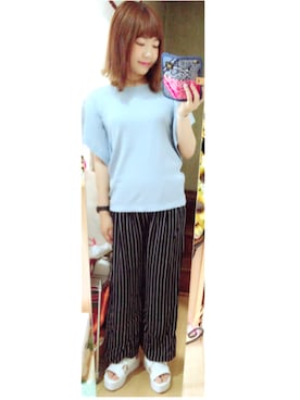 「リブ　」｜「アイテム（腕時計）」を使った、アズ☺︎さん（レディース・159cm）の夏コーディネート