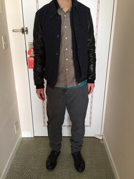 「MIHARAYASUHIRO（ミハラヤスヒロ）のアイテム（スタジャン）」を使った、カツさん（メンズ・177cm）の冬コーディネート