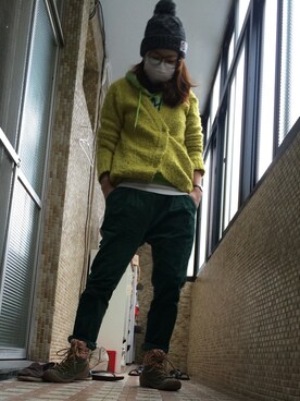 「Abercrombie&Fitch（アバークロンビーアンドフィッチ）のアイテム（スウェット）」を使った、maggieannyoさん（レディース・161cm）の冬コーディネート