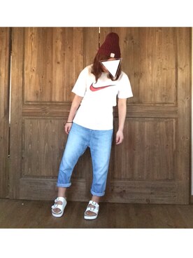 「w closet」｜「アイテム（ニットキャップ/ビーニー）」を使った、すずきんさん（レディース・149cm）の夏コーディネート