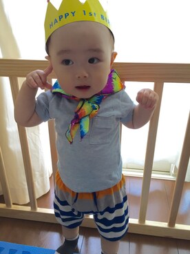 「kids case（キッズ ケース）のアイテム」を使った、けんたろうさん（キッズ・80cm）の夏コーディネート