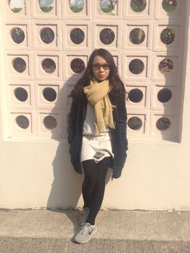 「moussy」｜「アイテム（モッズコート）」を使った、Fannieさん（レディース・153cm）の冬コーディネート