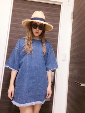 夏焼雅さんの「HEWN DENIM OP」を使ったコーディネート