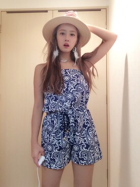 夏焼雅さん（レディース・160cm）の夏コーディネート