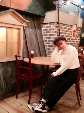 「シャネル」｜「アイテム（ハンチング/ベレー帽）」を使った、夏焼雅さん（レディース・160cm）の秋コーディネート