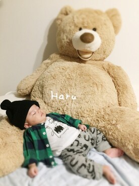 「生後3ヶ月」｜「アイテム（その他）」を使った、Haruさん（キッズ・60cm）の秋コーディネート