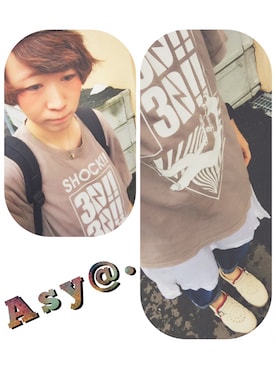 「B.L.U.E（ビーエルユーイー）のアイテム（パンツ）」を使った、A s y @ .さん（レディース・163cm）の夏コーディネート
