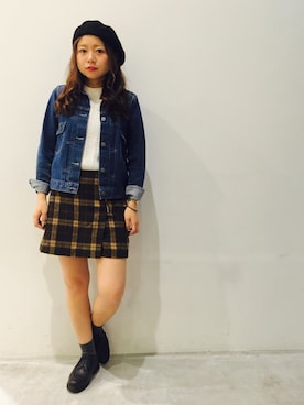 「SEVENDAYS=SUNDAY（セブンデイズサンデイ）のアイテム（ベスト）」を使った、myk127さん（レディース・155cm）の秋コーディネート