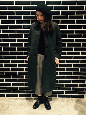 「黒ニット」｜myk127さん（レディース・155cm）の冬コーディネート