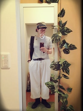 「shuca（シュカ）のアイテム（パンツ）」を使った、えちご屋さん（レディース・168cm）の夏コーディネート