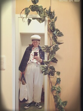 「shuca（シュカ）のアイテム（パンツ）」を使った、えちご屋さん（レディース・168cm）の夏コーディネート