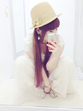 「MIFUNE（ミフネ）のアイテム（帽子）」を使った、chihiro*さん（レディース・158cm）の夏コーディネート