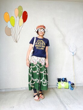 「HAKKA（ハッカ）のアイテム」を使った、naooon☆さん（レディース・168cm）の夏コーディネート