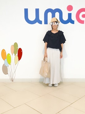 「PAPILLONNER（パピヨネ）のアイテム（帽子）」を使った、naooon☆さん（レディース・167cm）の夏コーディネート