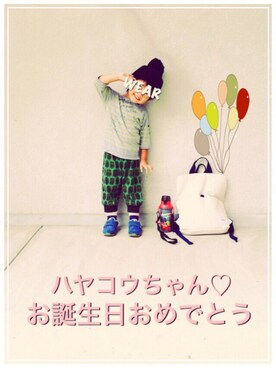 「codycoby（コーディーコービー）のアイテム」を使った、naooon☆さん（キッズ・90cm）の秋コーディネート