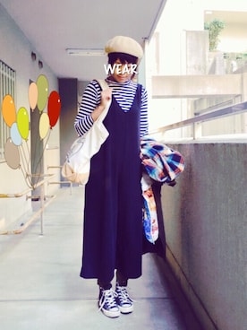 「ベレー帽推奨委員会」｜「アイテム（トレンチコート）」を使った、naooon☆さん（レディース・167cm）の秋コーディネート