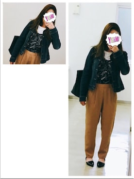 「アイテム（つなぎ/オールインワン、ベージュ系）」を使った、nan♡さん（レディース・157cm）の春コーディネート