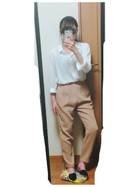 「アイテム（つなぎ/オールインワン、ベージュ系）」を使った、nan♡さん（レディース・157cm）の夏コーディネート