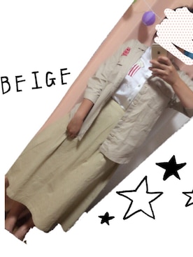 「rivet & surge（リベットアンドサージ）のアイテム（ノーカラージャケット）」を使った、carleyさん（レディース・156cm）の夏コーディネート
