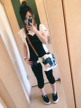 「LIPSERVICE（リップサービス）のアイテム（オールインワン・サロペット）」を使った、maitanさん（レディース・153cm）の夏コーディネート