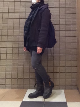 「ワークブーツ」｜「アイテム（ブルゾン）」を使った、ciocclato_72さん（レディース・157cm）の冬コーディネート