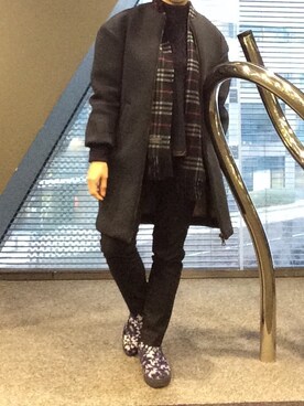 「MSGM（エムエスジーエム）のアイテム（ノーカラージャケット）」を使った、ciocclato_72さん（レディース・157cm）の冬コーディネート