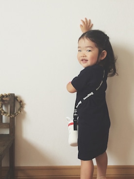 「水筒」｜「アイテム（ワンピース/ドレス）」を使った、mommyさん（キッズ・90cm）の夏コーディネート