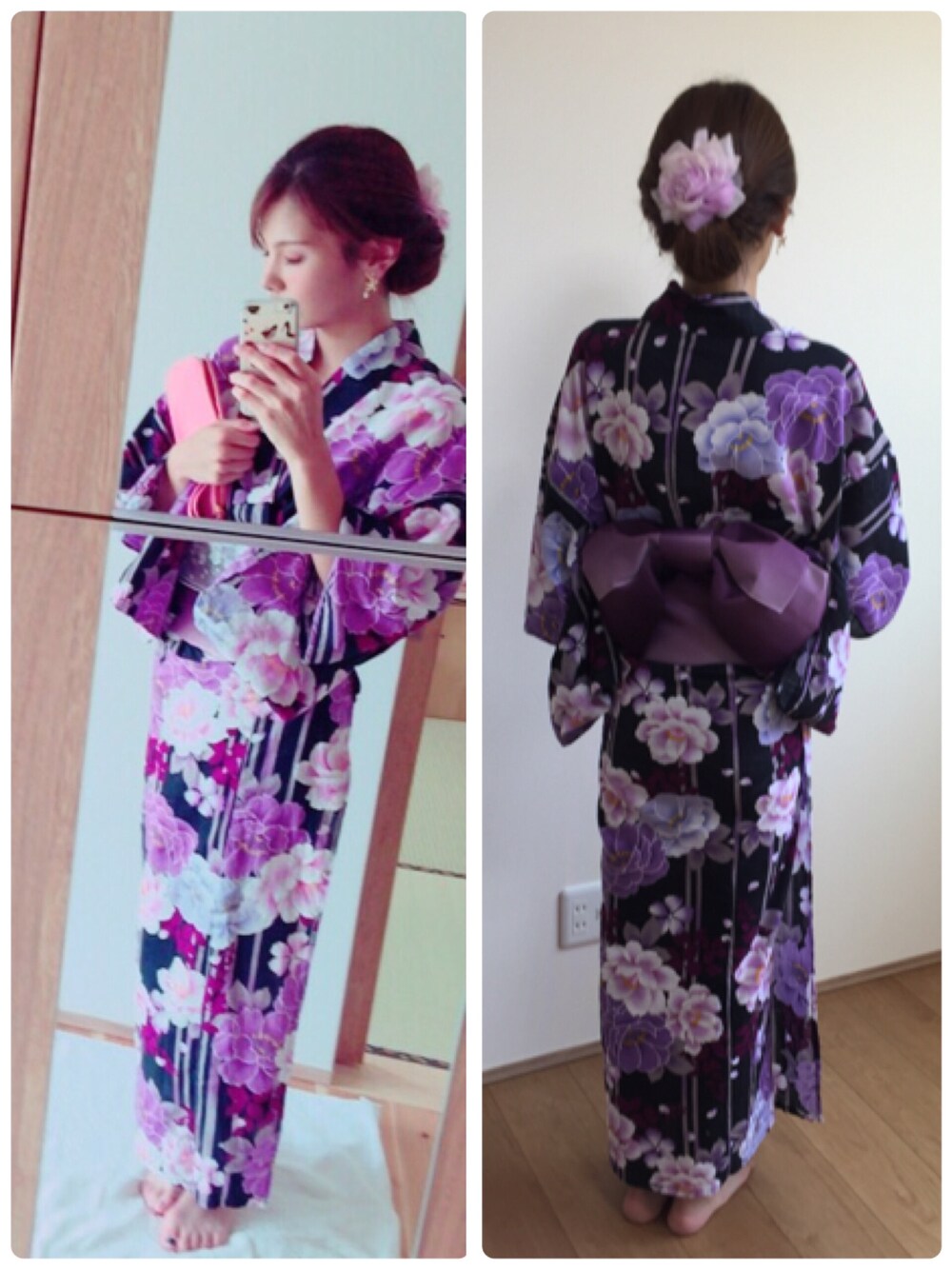 「GRLのアイテム（浴衣、パープル系）」を使った、SATSUKIさん（レディース・162cm）の夏コーディネートの1枚目の写真