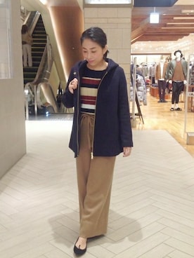「Khaju（カージュ）のアイテム（その他アウター）」を使った、川崎さん（レディース・154cm）の秋コーディネート
