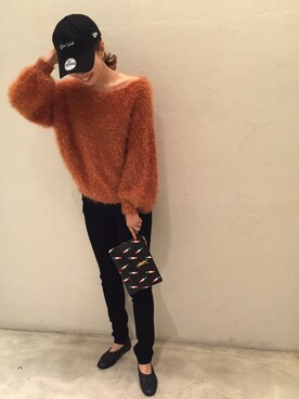 「NEW ERA（ニューエラ）の【別注】 ＜NEW ERA＞ ∴ 9TWENTY NY/キャップ（キャップ、ブラック系）」を使った、Ayano Fujitaさん（レディース・165cm）の秋コーディネート